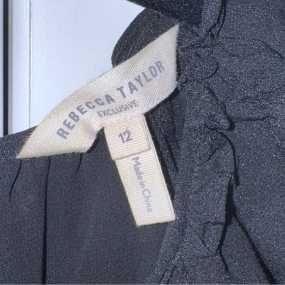 Rebecca Taylor Ruffle Silk Tank Top Black Size 12 Retail $250 Feminine - Picture 10 of 12